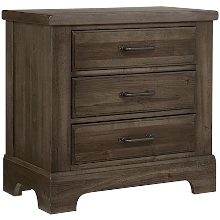 Solid Wood 3 Drawer Nightstand